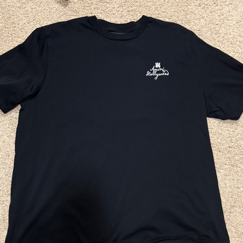 AMIRI Hollywood Black T-Shirt with White Logo